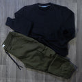 Ensemble Cargo Kaki Fonce + Sweat Noir
