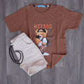Ensemble Enfant Short Beige + T-Shirt Marron