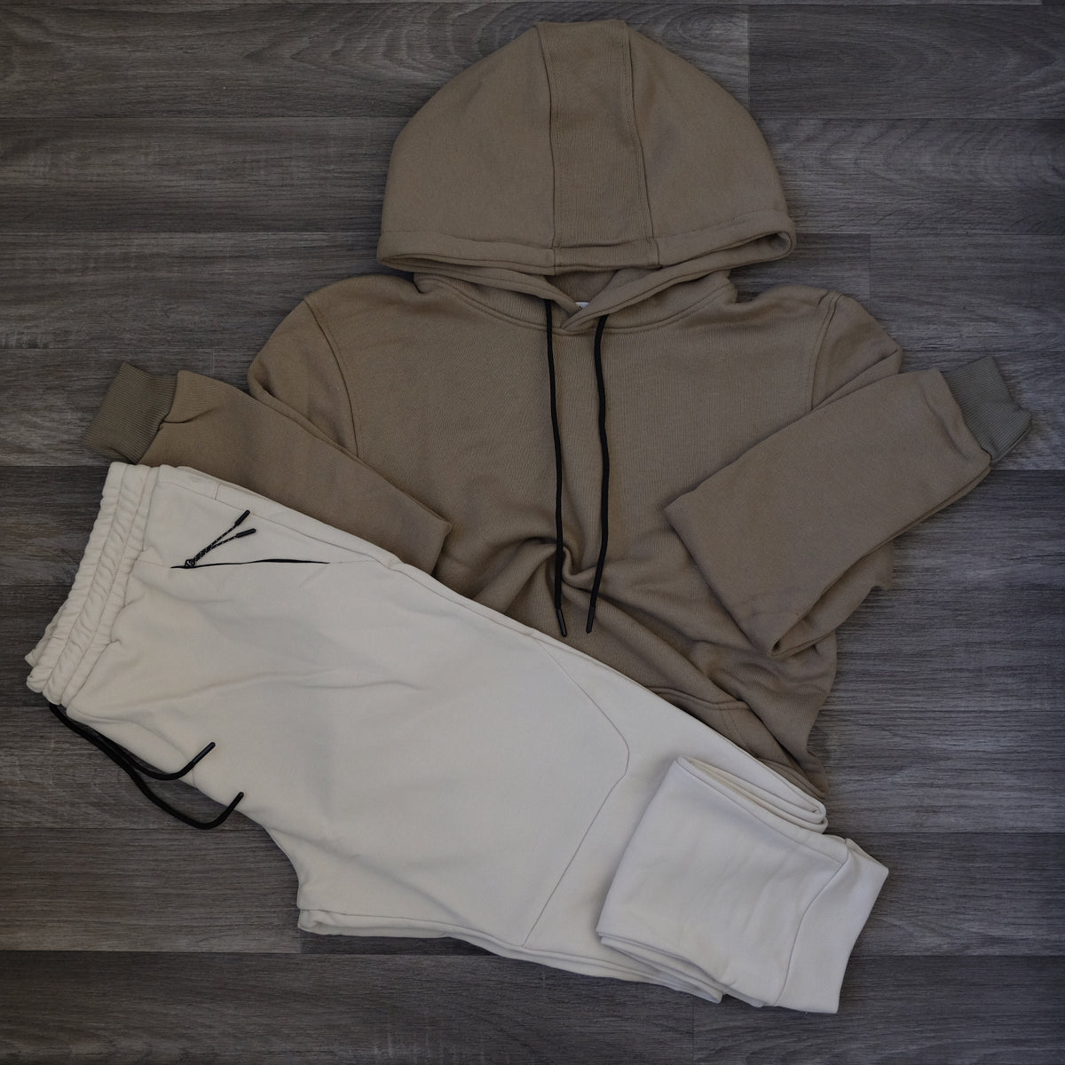 Ensemble Jogging  Beska Beige + Capuche Cotton Kaki Clair
