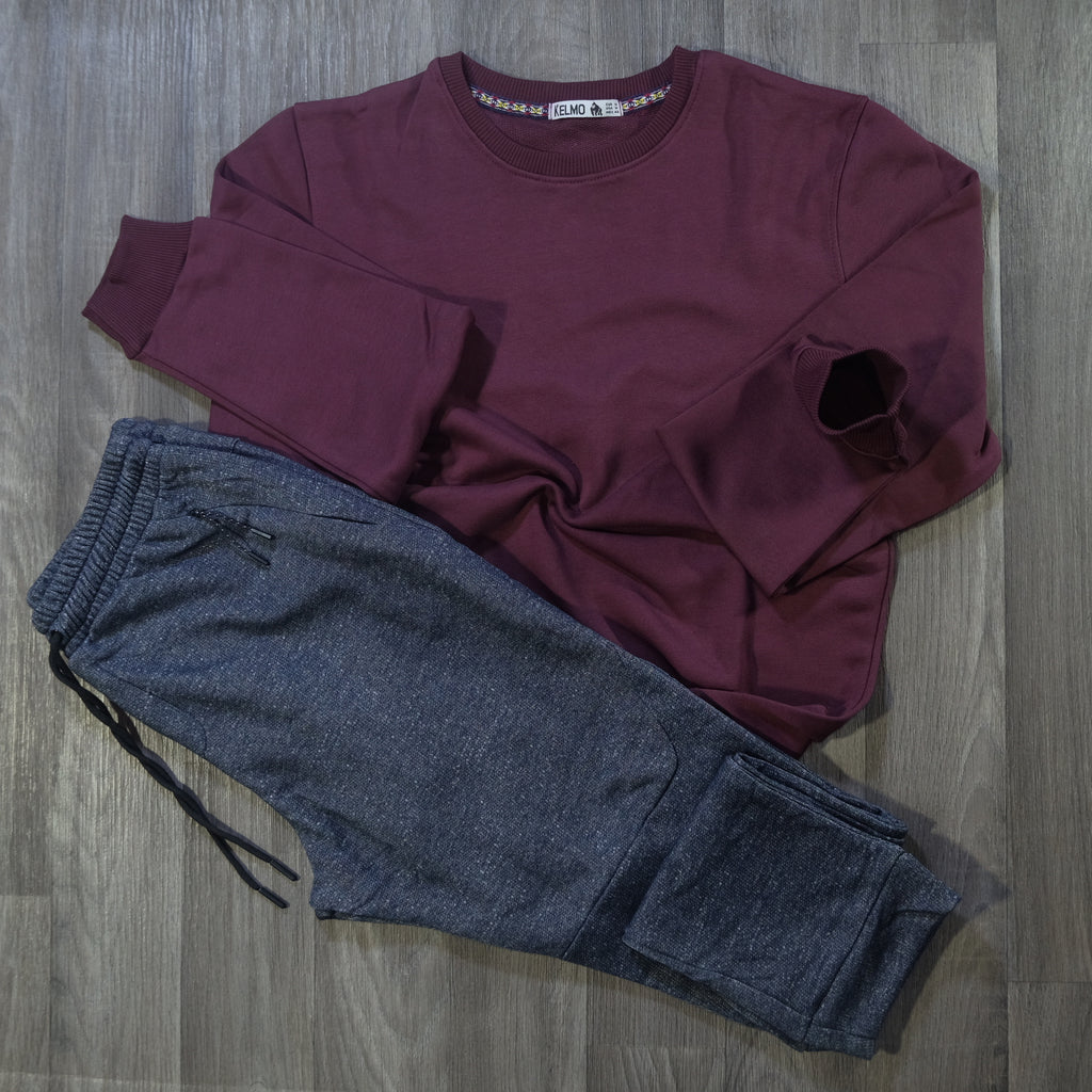 Ensemble Jogging  Beska Bleu Chine + Sweat Grenat