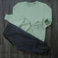 Ensemble Jogging  Gris Chine Fonce + Sweat Vert eau