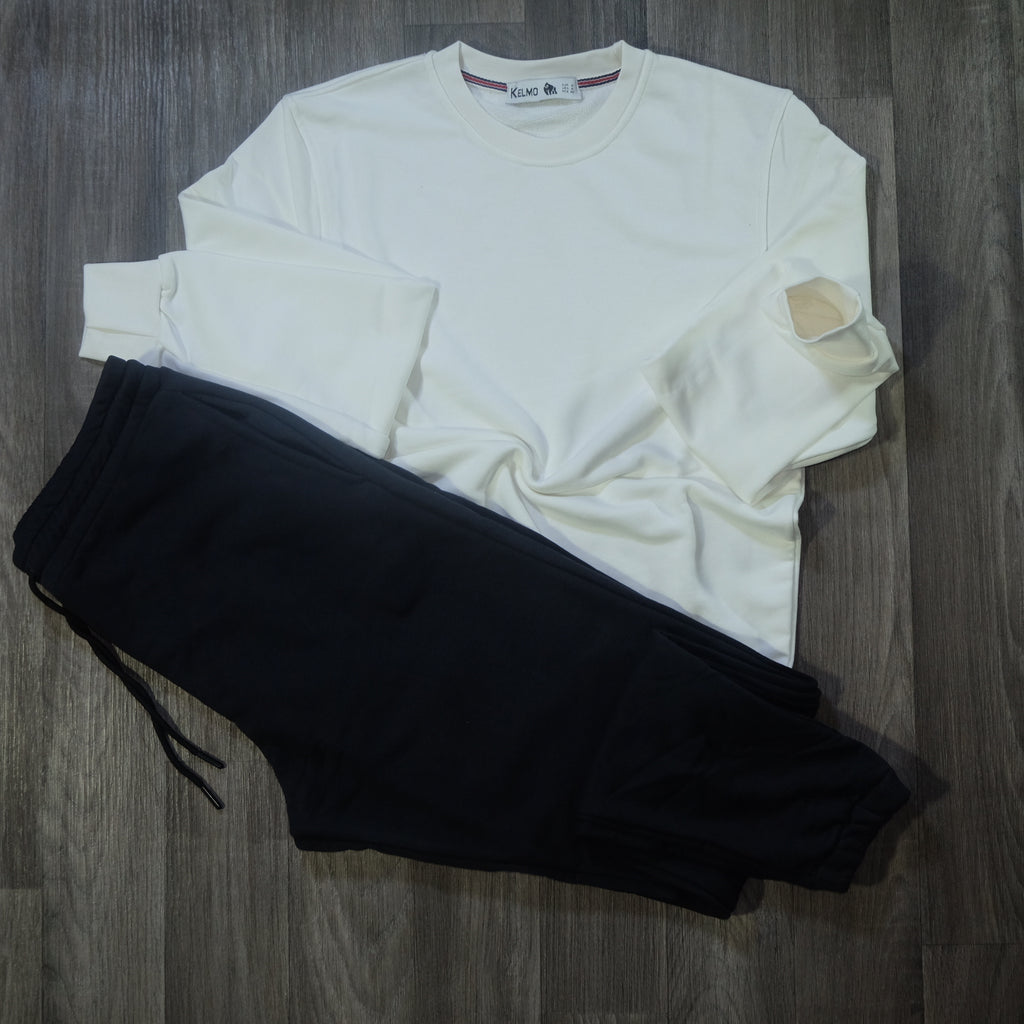 Ensemble Jogging Noir + Sweat Blanc