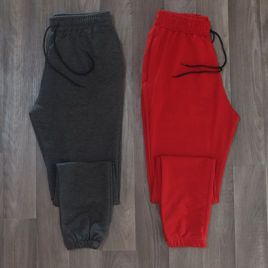 Pack 2 Jogging Gris Chine Fonce + Rouge