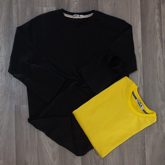 Pack 2 Sweat Noir + Moutard