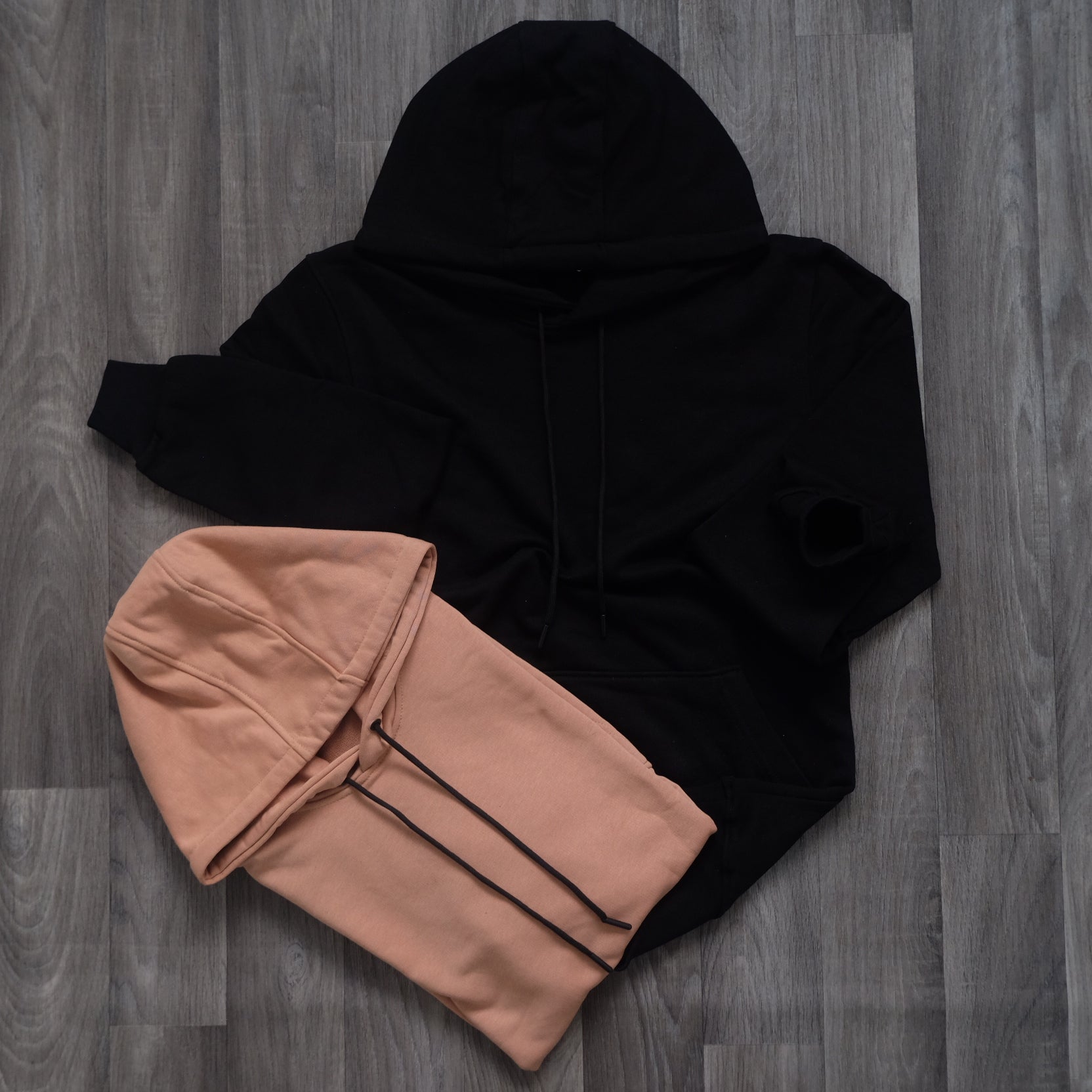 Pack 2 Sweat a Capuche Cotton Beige + Noir
