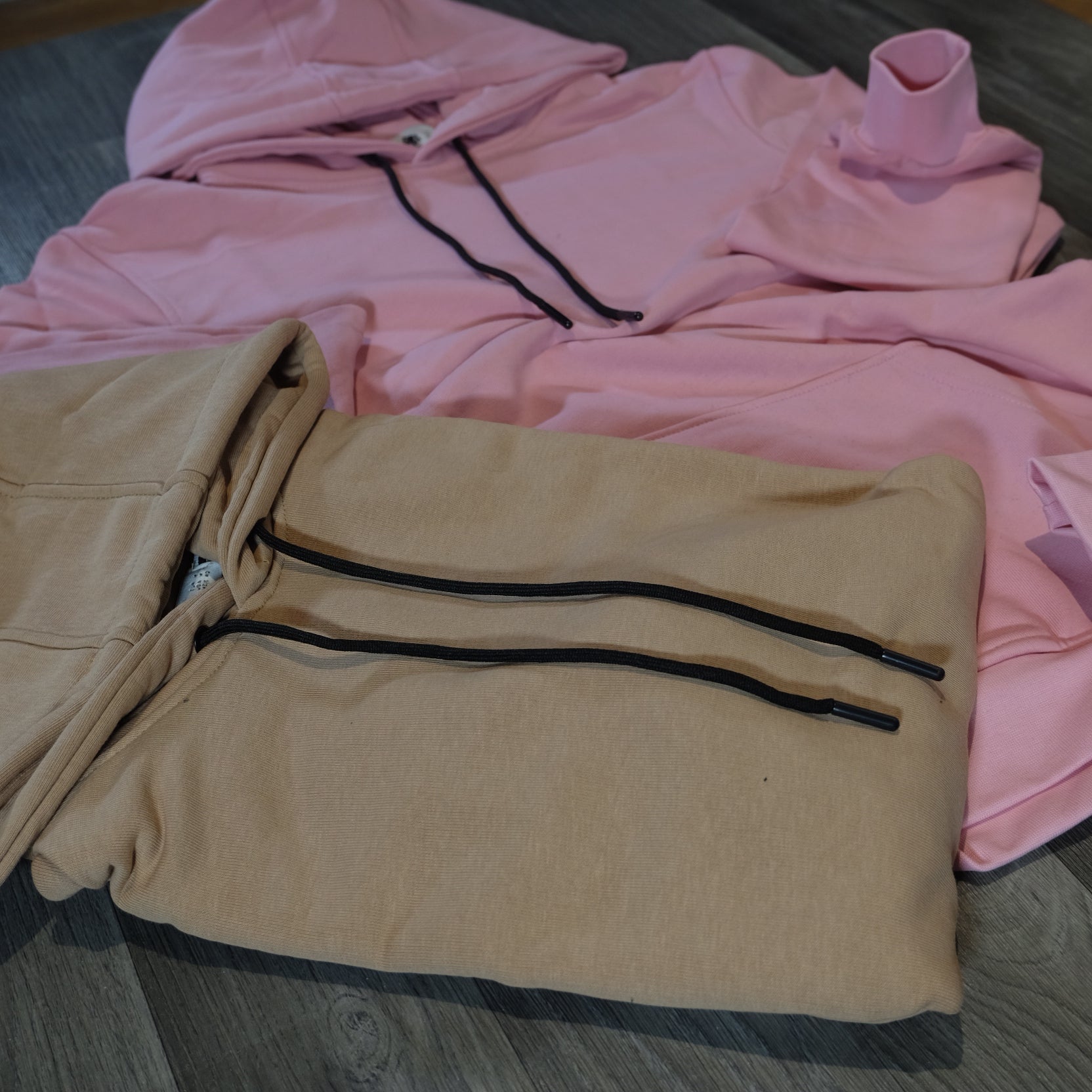 Pack 2 Sweat a Capuche Cotton Beige + Rose Clair