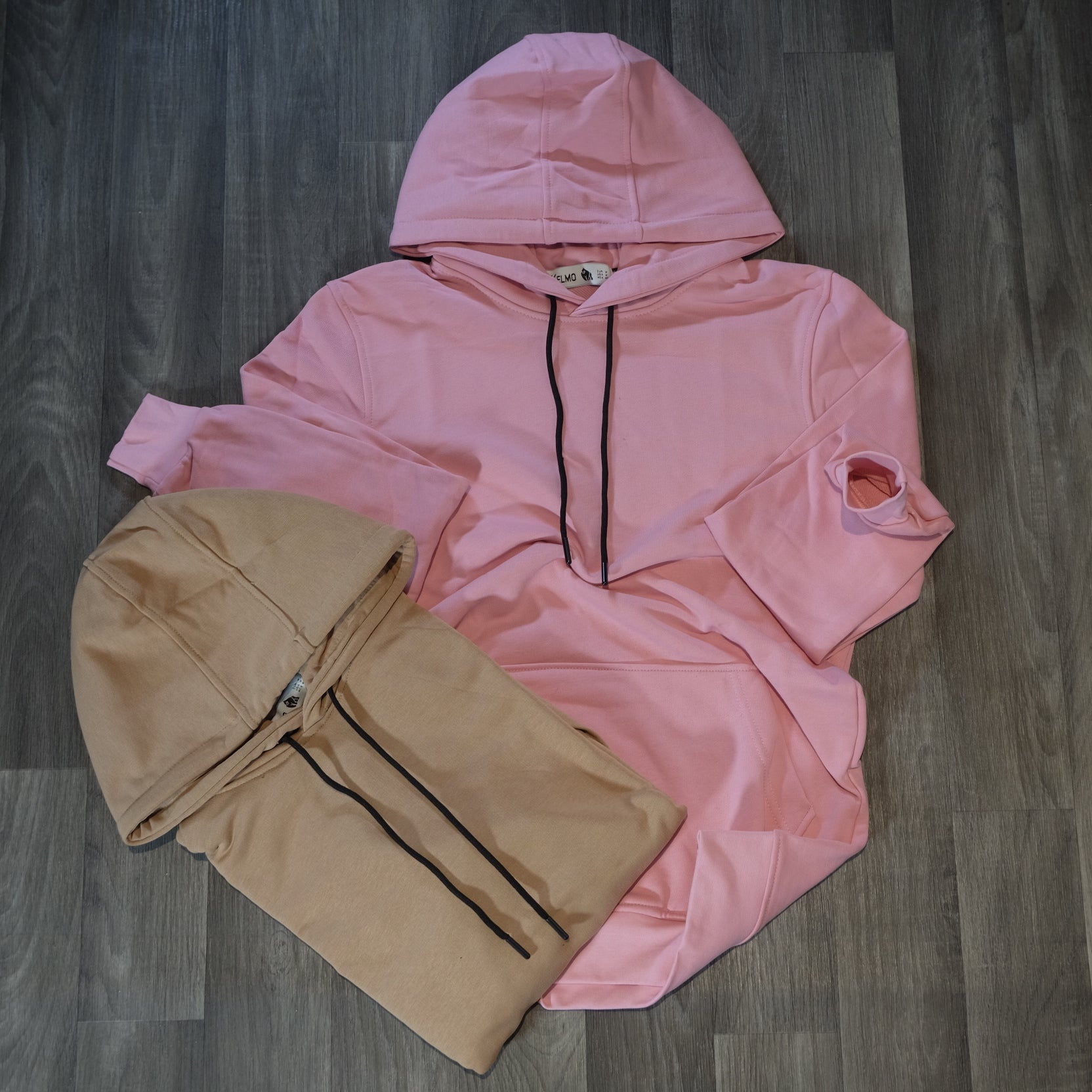 Pack 2 Sweat a Capuche Cotton Beige + Rose Clair