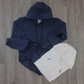 Pack 2 Sweat a Capuche Cotton Bleu Marine + Blanc