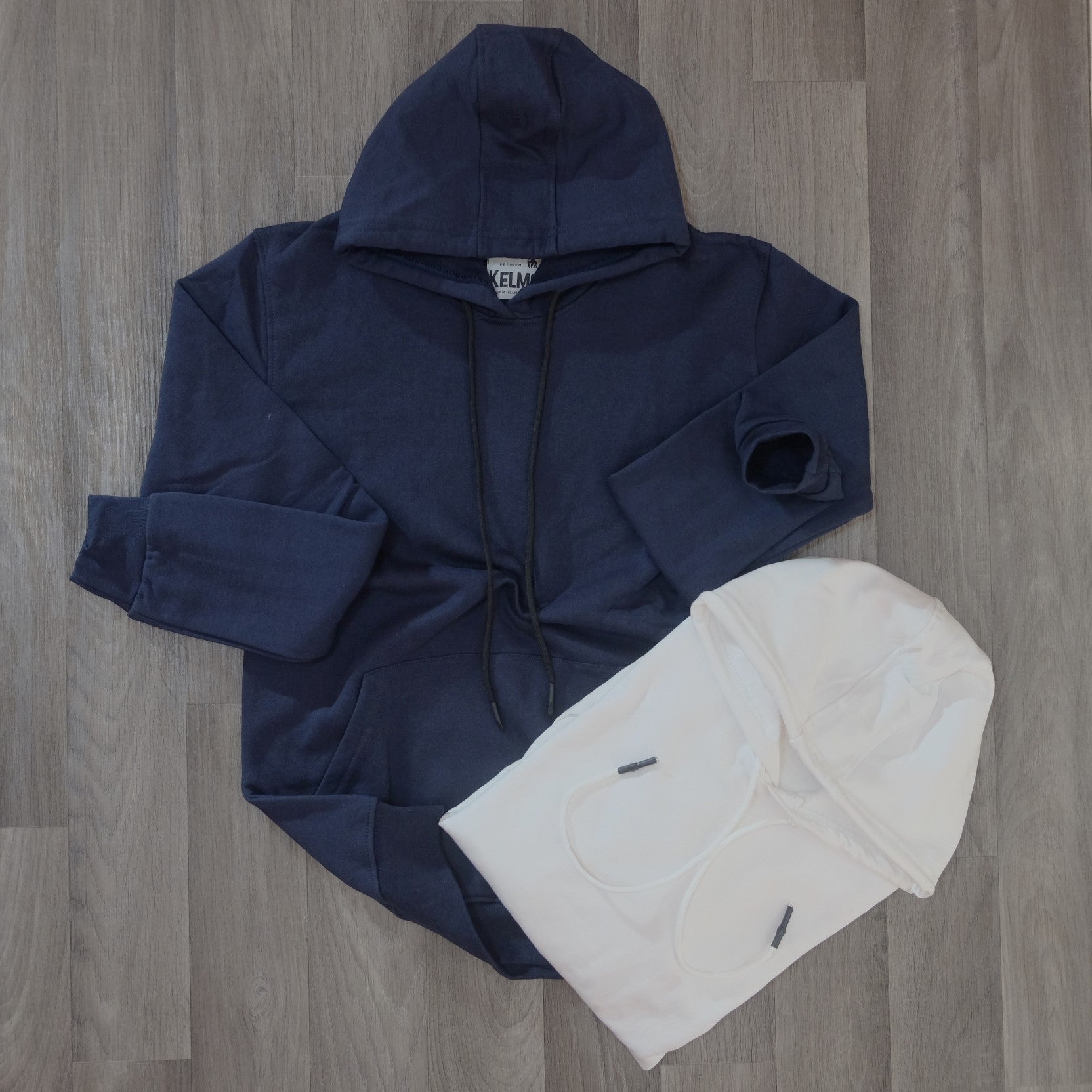 Pack 2 Sweat a Capuche Cotton Bleu Marine + Blanc