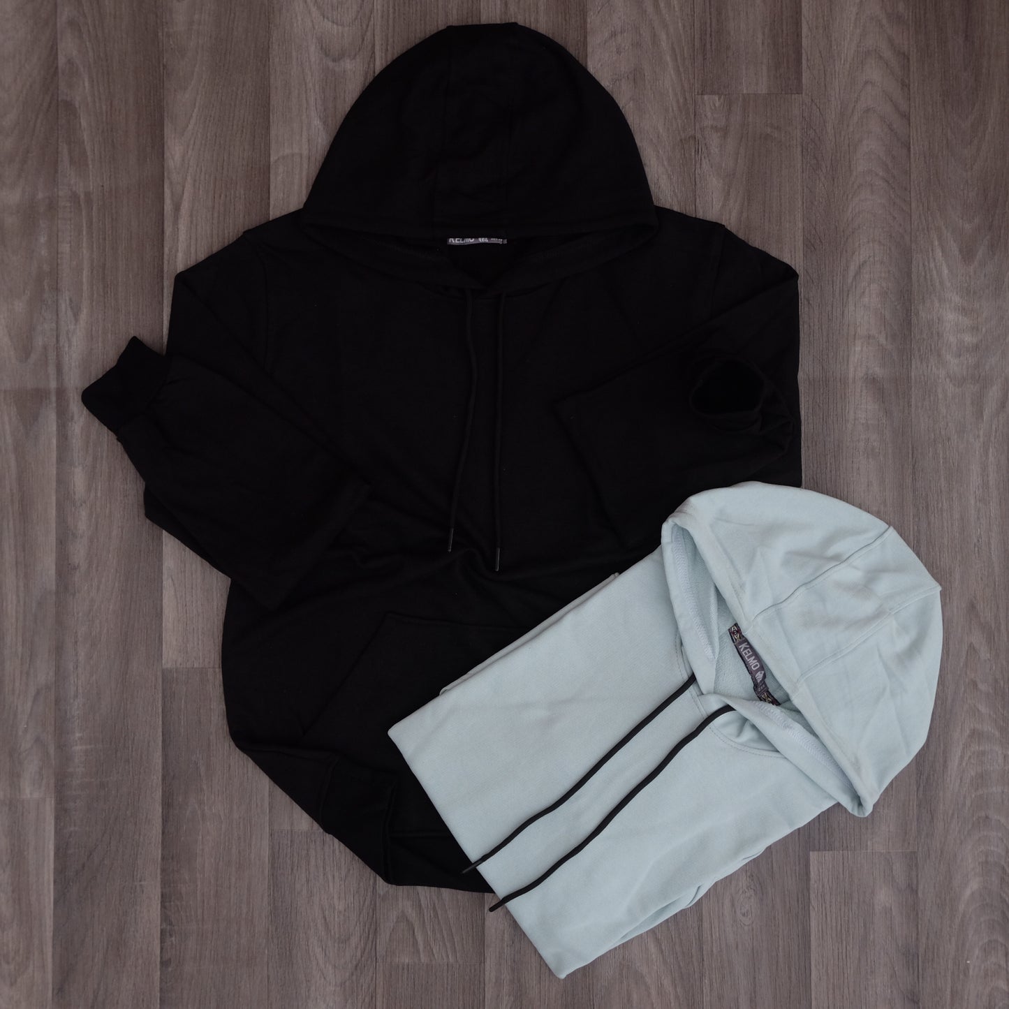 Pack 2 Sweat a Capuche Cotton Ciel Clair + Noir