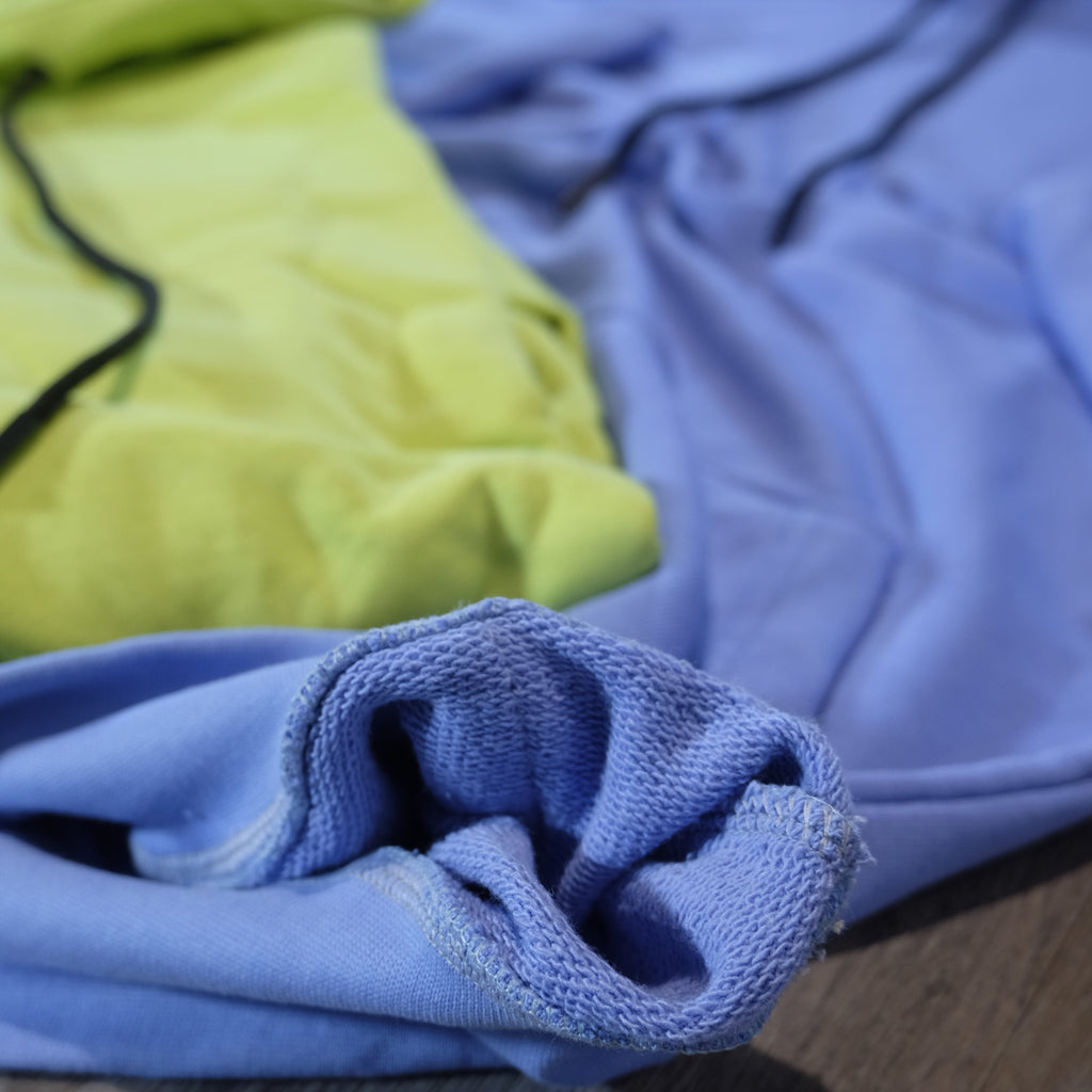Pack 2 Sweat a Capuche Cotton Vert Fluo + Bleu Ciel