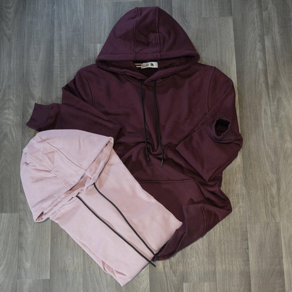 Pack 2 Sweat a Capuche Cotton Grenat + Mortadelle