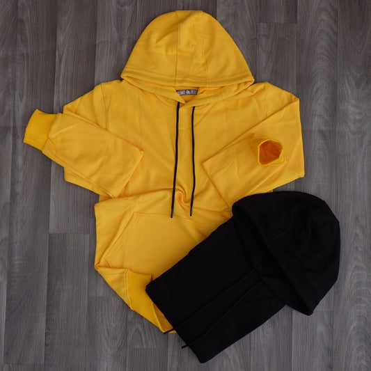 Pack 2 Sweat a Capuche Cotton Jaune Fonce + Noir