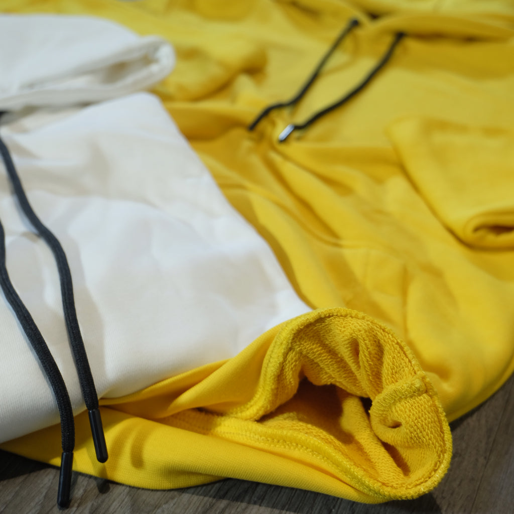 Pack 2 Sweat a Capuche Cotton Jaune + Blanc