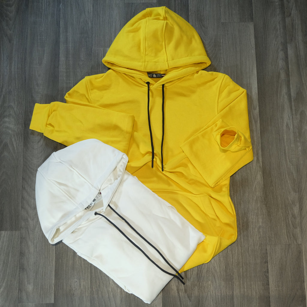Pack 2 Sweat a Capuche Cotton Jaune + Blanc