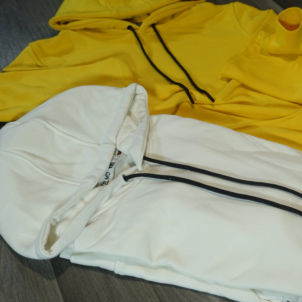 Pack 2 Sweat a Capuche Cotton Jaune + Blanc