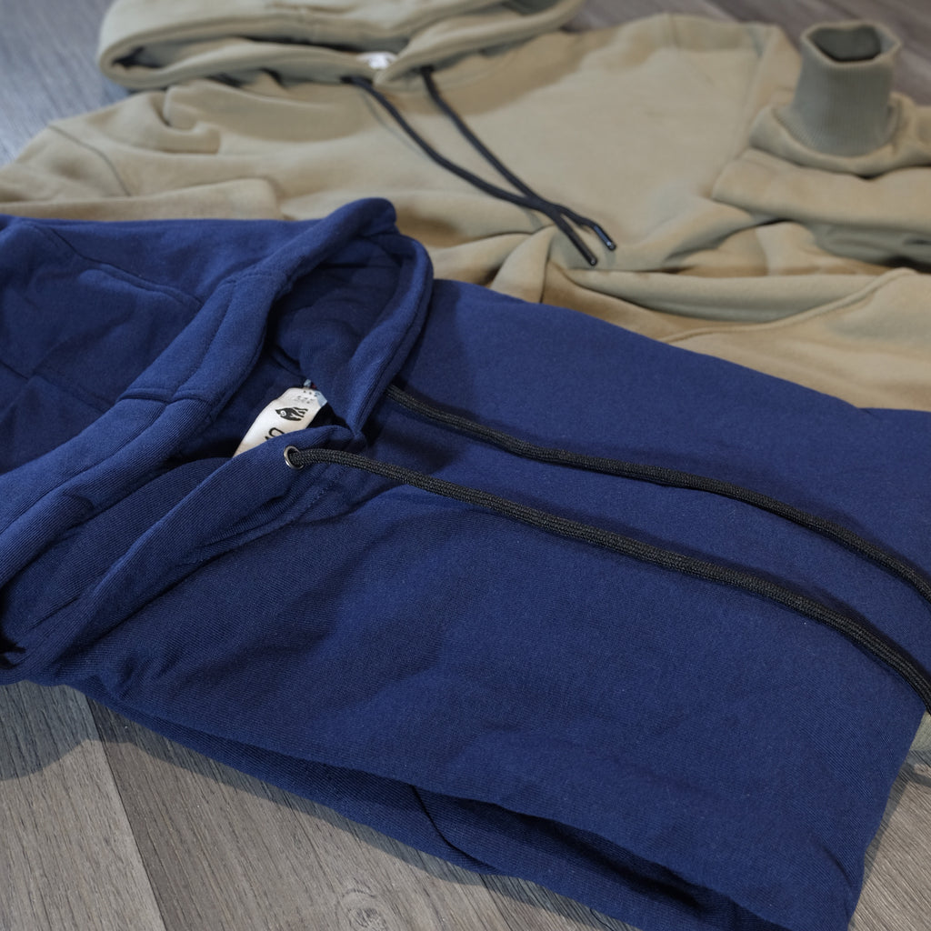 Pack 2 Sweat a Capuche Cotton Kaki + Bleu Marine