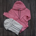 Pack 2 Sweat a Capuche Cotton Rose Clair + Blanc