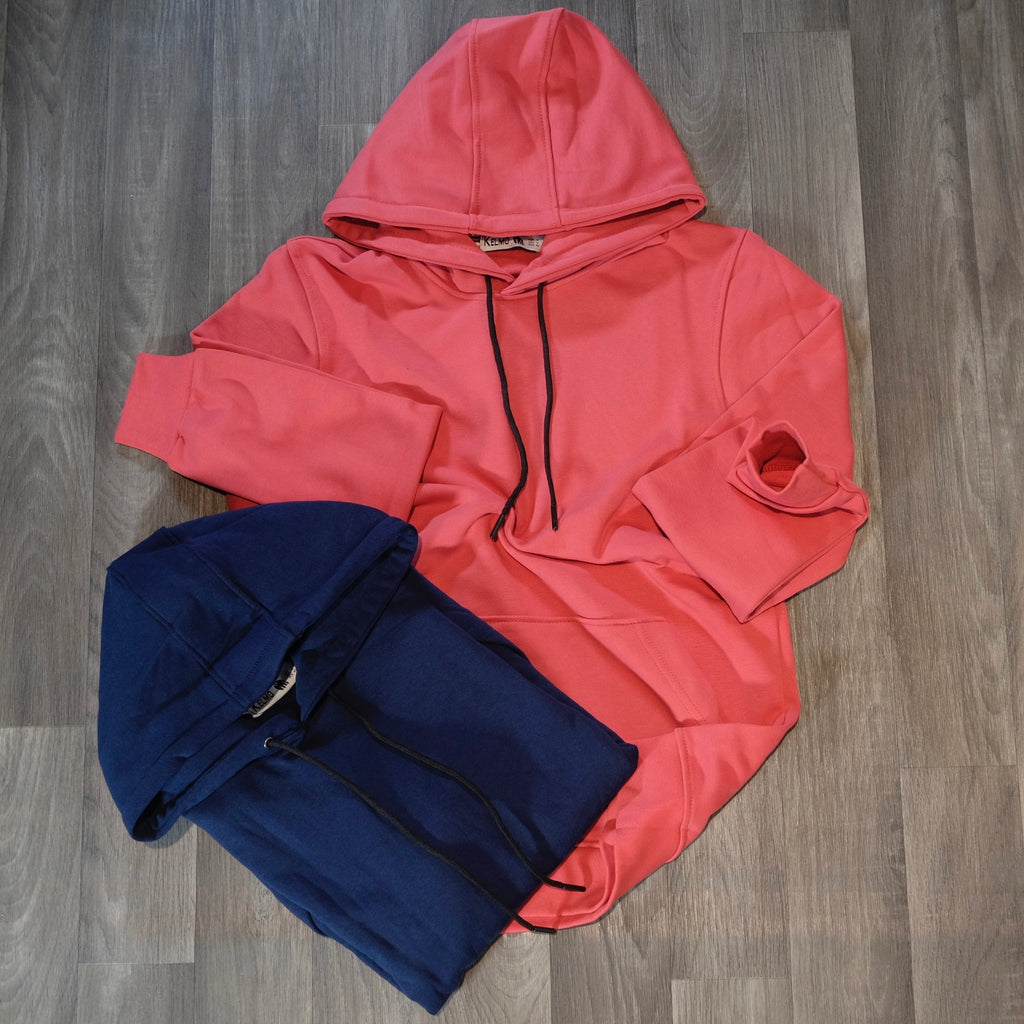 Pack 2 Sweat a Capuche Cotton Rouge Brique + Bleu Marine