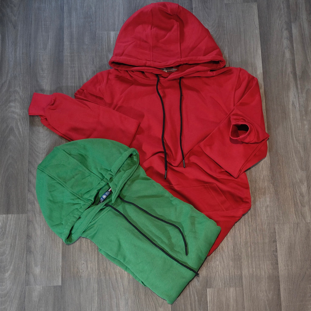 Pack 2 Sweat a Capuche Cotton Rouge + Vert