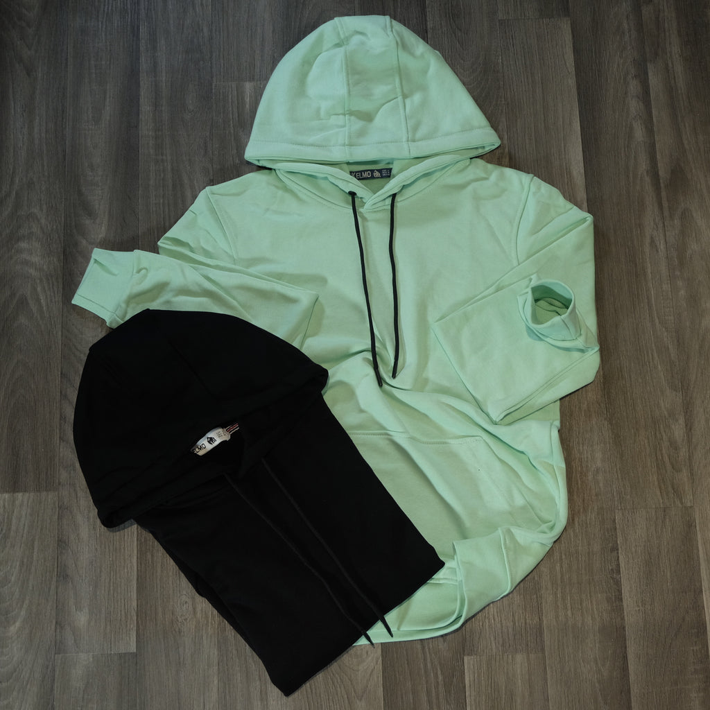 Pack 2 Sweat a Capuche Cotton Vert Anis + Noir