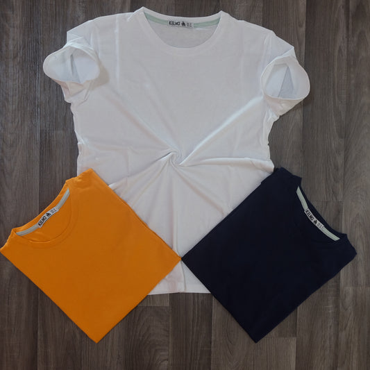 Pack 3 T-Shirt Blanc + Orange + Bleu Marine