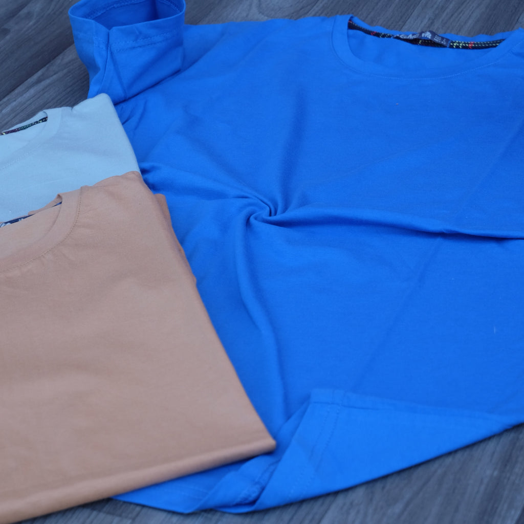 Pack 3 T-Shirt Bleu Roi + Marron Clair+ Vert Nik