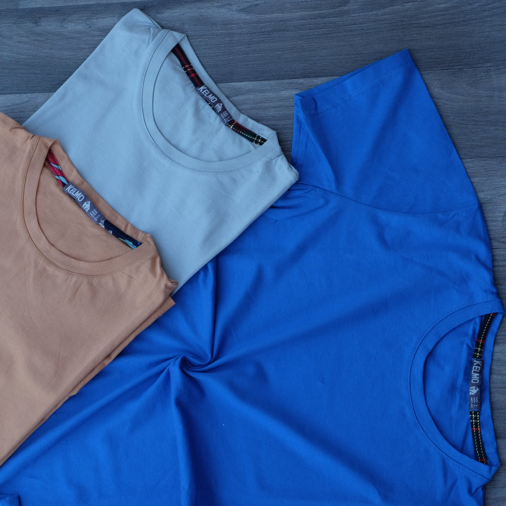 Pack 3 T-Shirt Bleu Roi + Marron Clair+ Vert Nik