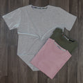 Pack 3 T-Shirt Gris Chine Clair + Kaki + Mortadelle