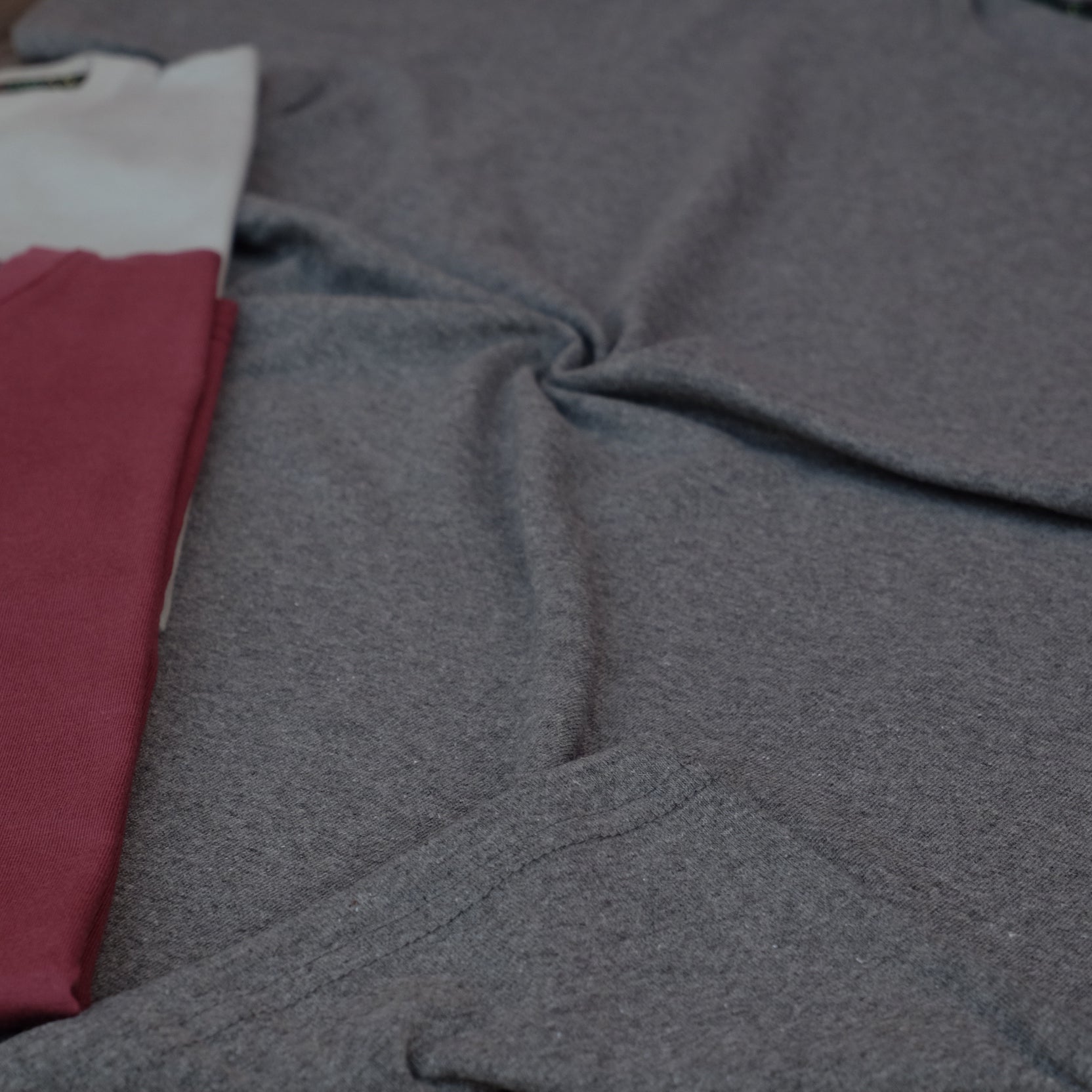 Pack 3 T-Shirt Gris Chine Fonce + Vert Nik + Grenat