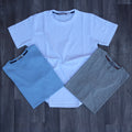 Pack 3 T-Shirt Gris Chine+ Bleu Ciel + Blanc