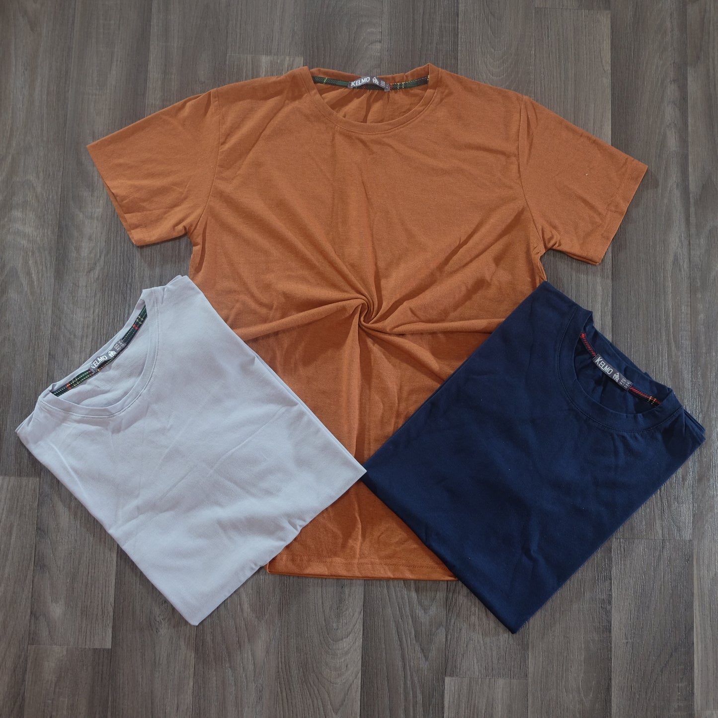 Pack 3 T-Shirt Gris Clair + Maron + Bleu Marine