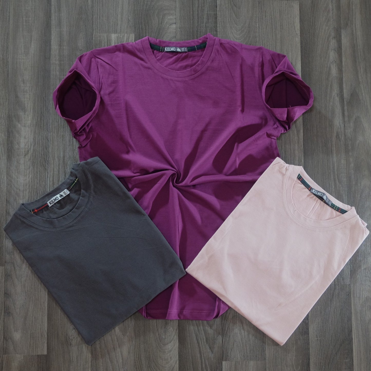 Pack 3 T-Shirt Gris Fonce + Violet Fonce + Mortadelle