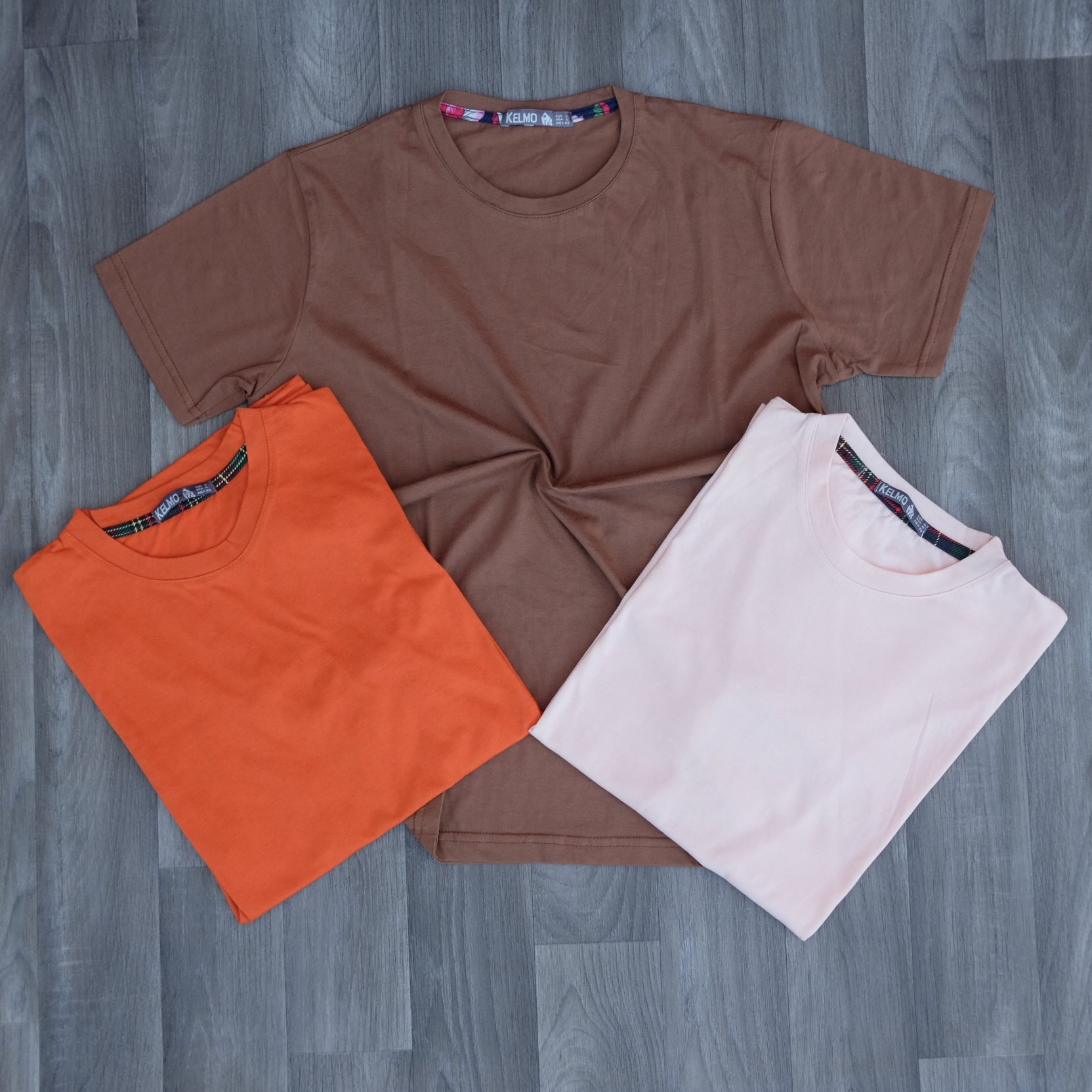 Pack 3 T-Shirt Orange + Marron + Jaune Poussin