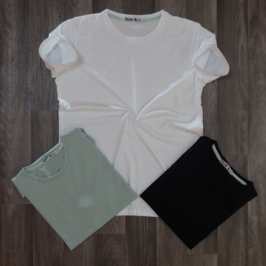 Pack 3 T-Shirt Poly Blanc + Vert Nik + Noir