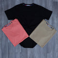Pack 3 T-Shirt Saumon Fonce + Noir + Kaki Clair