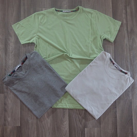 Pack 3 T-Shirt Vert Nik + Gris Chine + Gris Clair