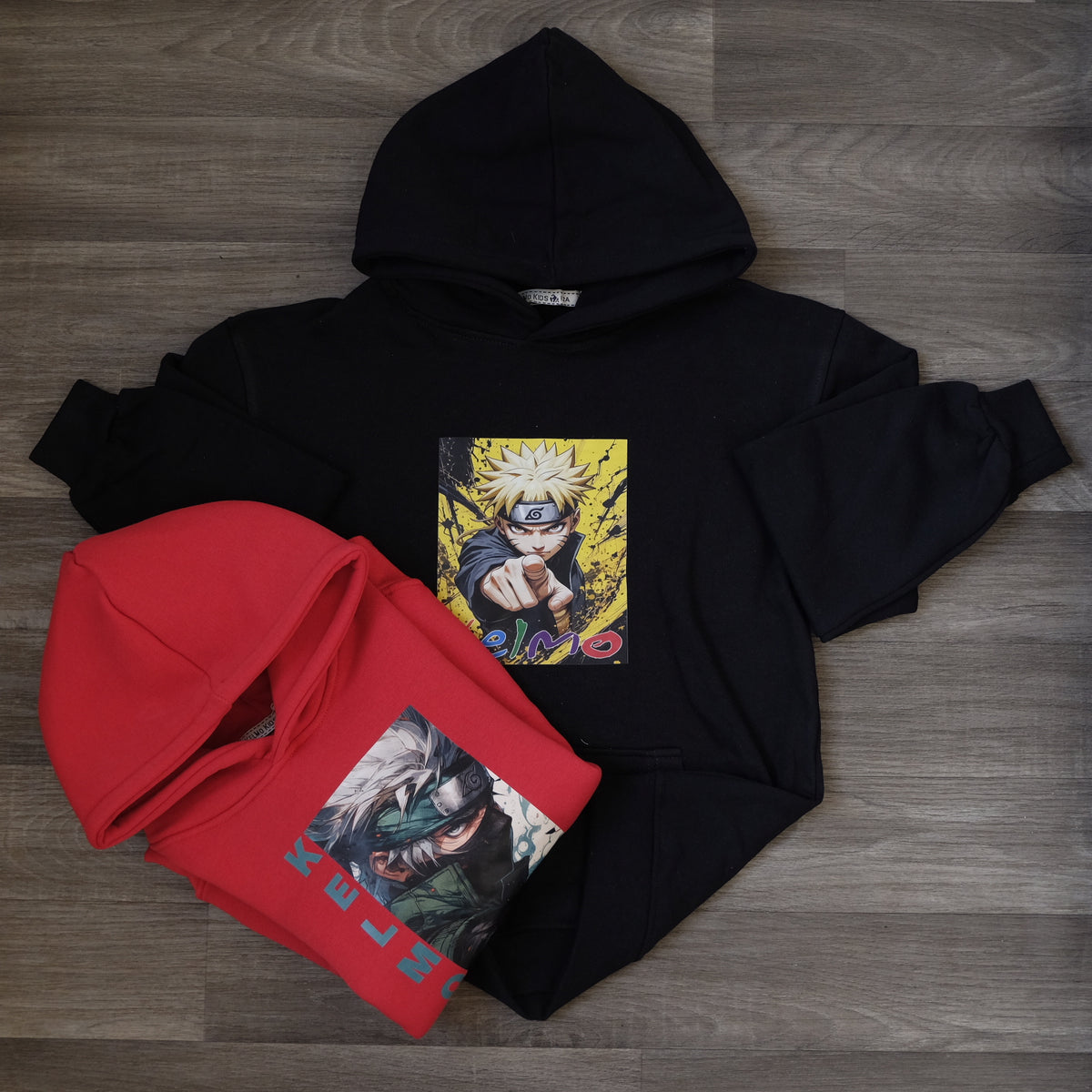 Pack Enfant 2 Capuche Bleu Nuit Naro + Rouge Naro