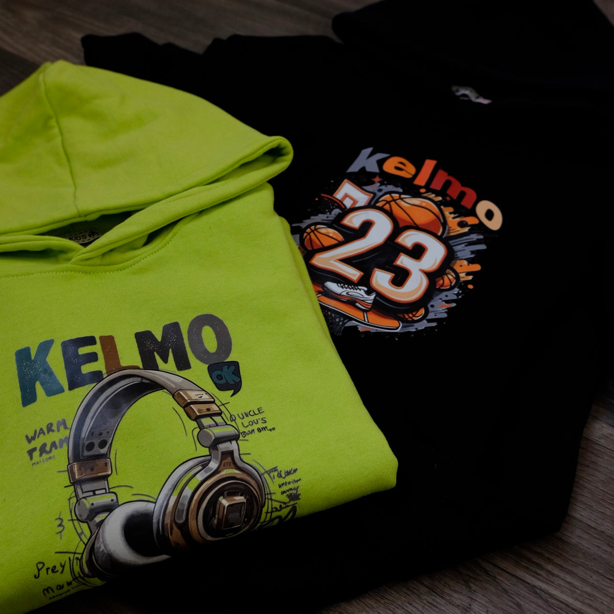 Pack Enfant 2 Capuche Vert Fluo Casq + Bleu Nuit Jord