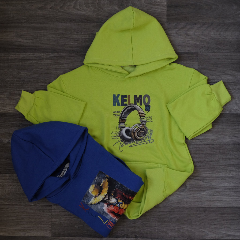 Pack Enfant 2 Capuche Vert Fluo Casq + Bleu Roi Luffy