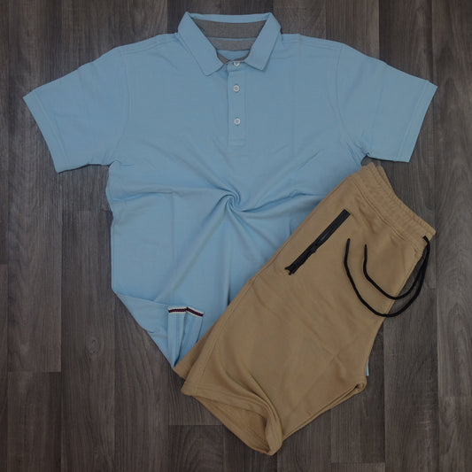 Pack Polo Ciel + Short Beige