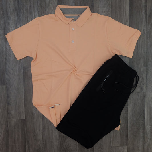 Pack Polo Saumon + Short Noir