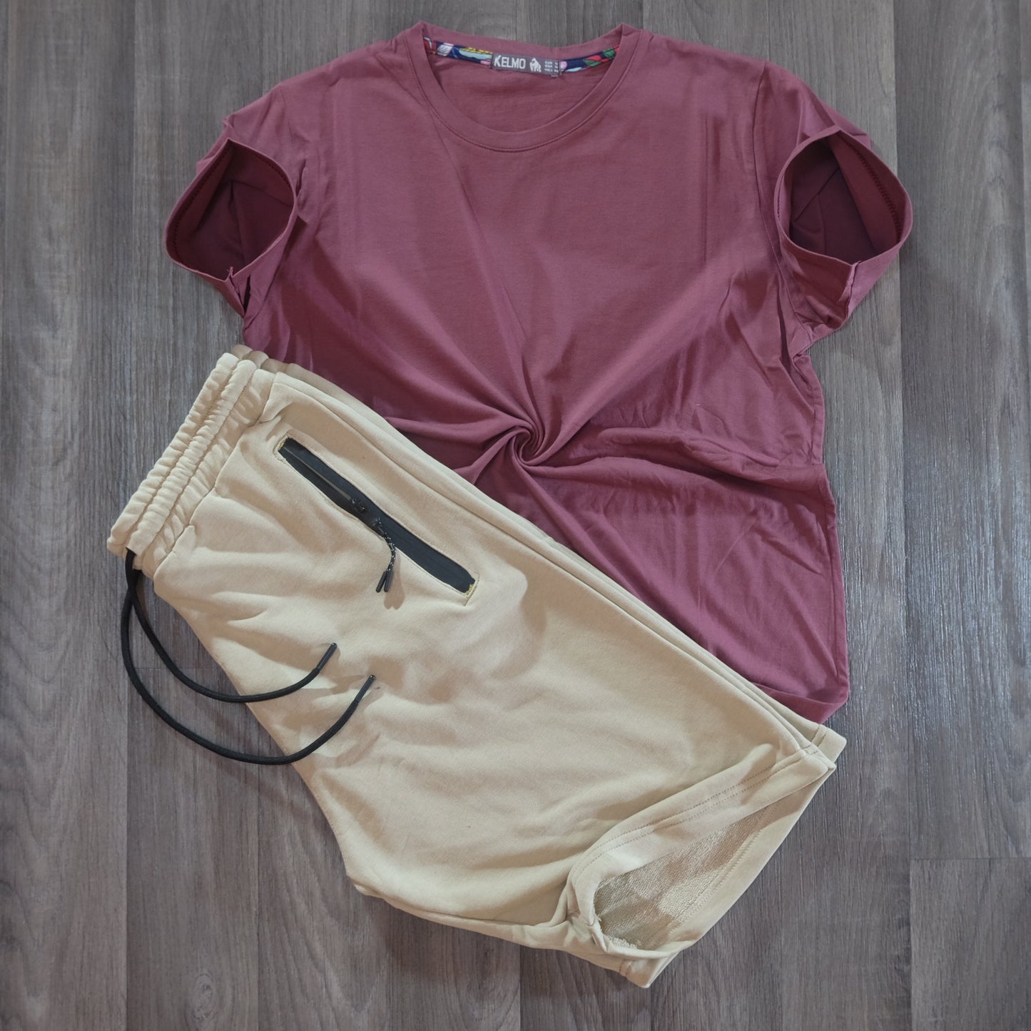 Pack Short Beige + T-Shirt Grenat