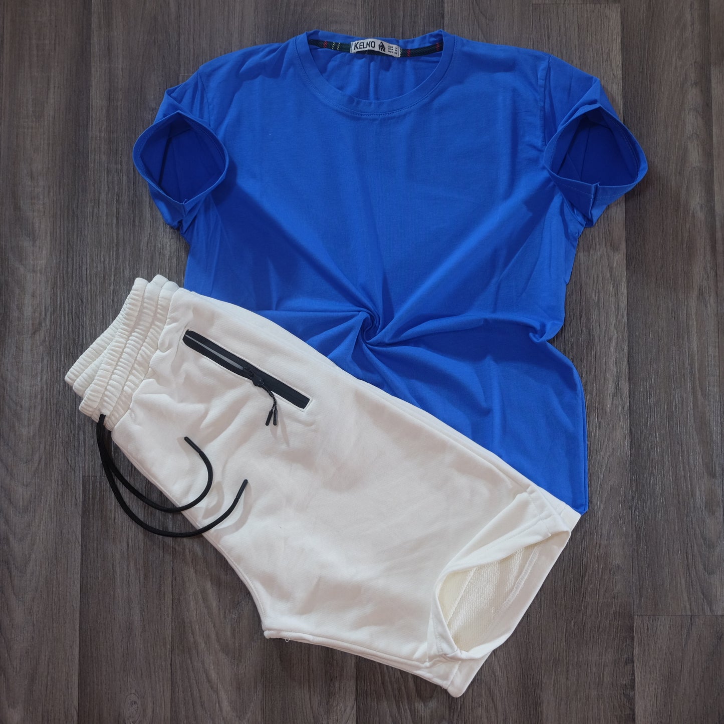 Pack Short Blanc + T-Shirt Bleu Roi