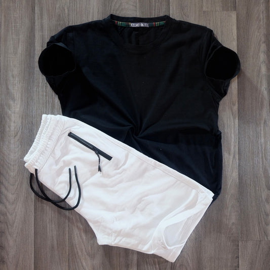 Pack Short Blanc + T-Shirt Noir