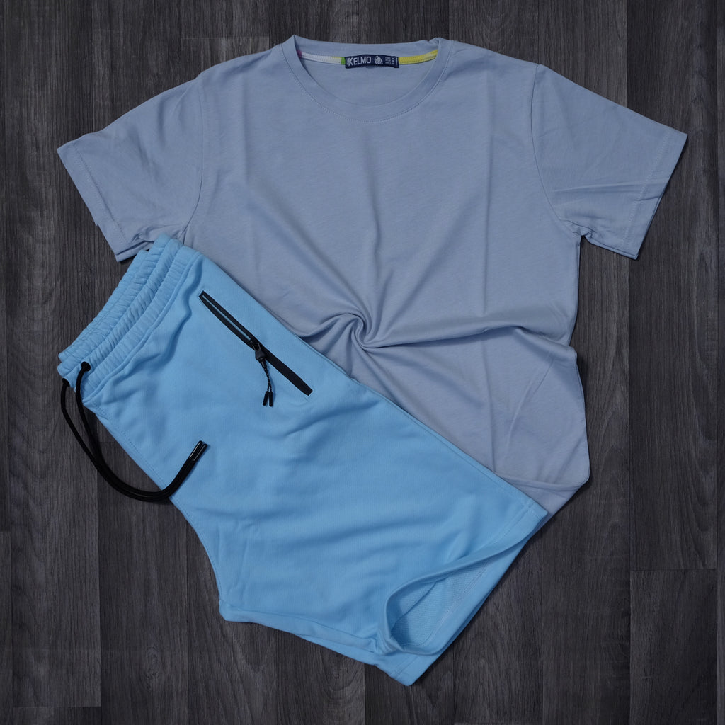 Pack Short Bleu Ciel + T-Shirt Bleu Ciel