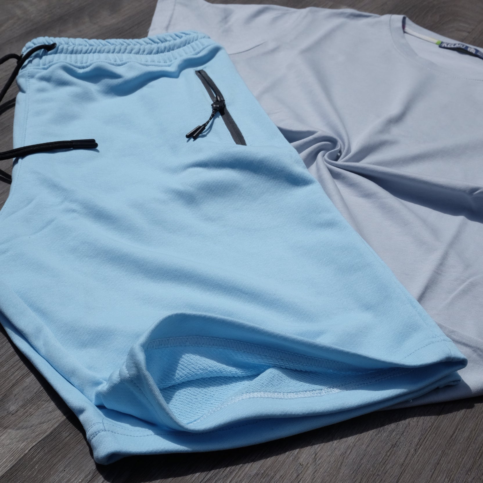 Pack Short Bleu Ciel + T-Shirt Bleu Ciel