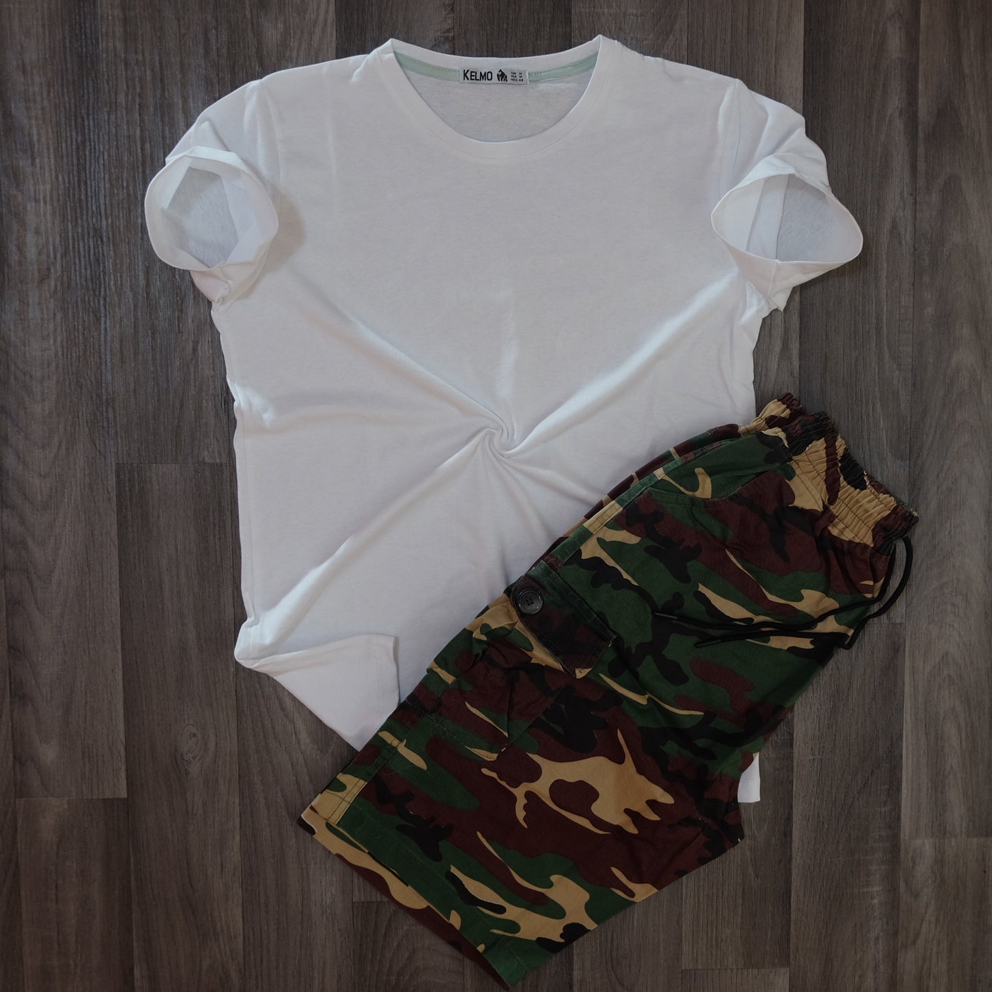 Pack Short Camoflage Foret + T-Shirt Blanc