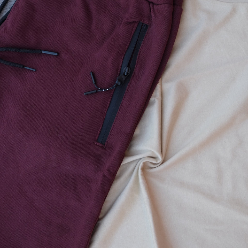 Pack Short Grenat + T-Shirt Beige