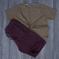 Pack Short Grenat + T-Shirt Marron Fonce